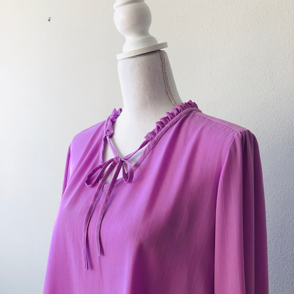 2X Elle Lavender Dressy Blouse.